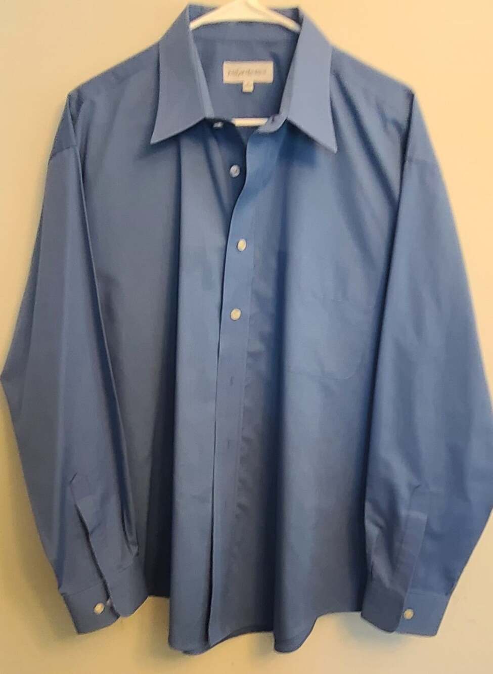 Yves Saint Laurent Dress Shirt Size 17 34-35 Blue Long Sleeve Button-Down